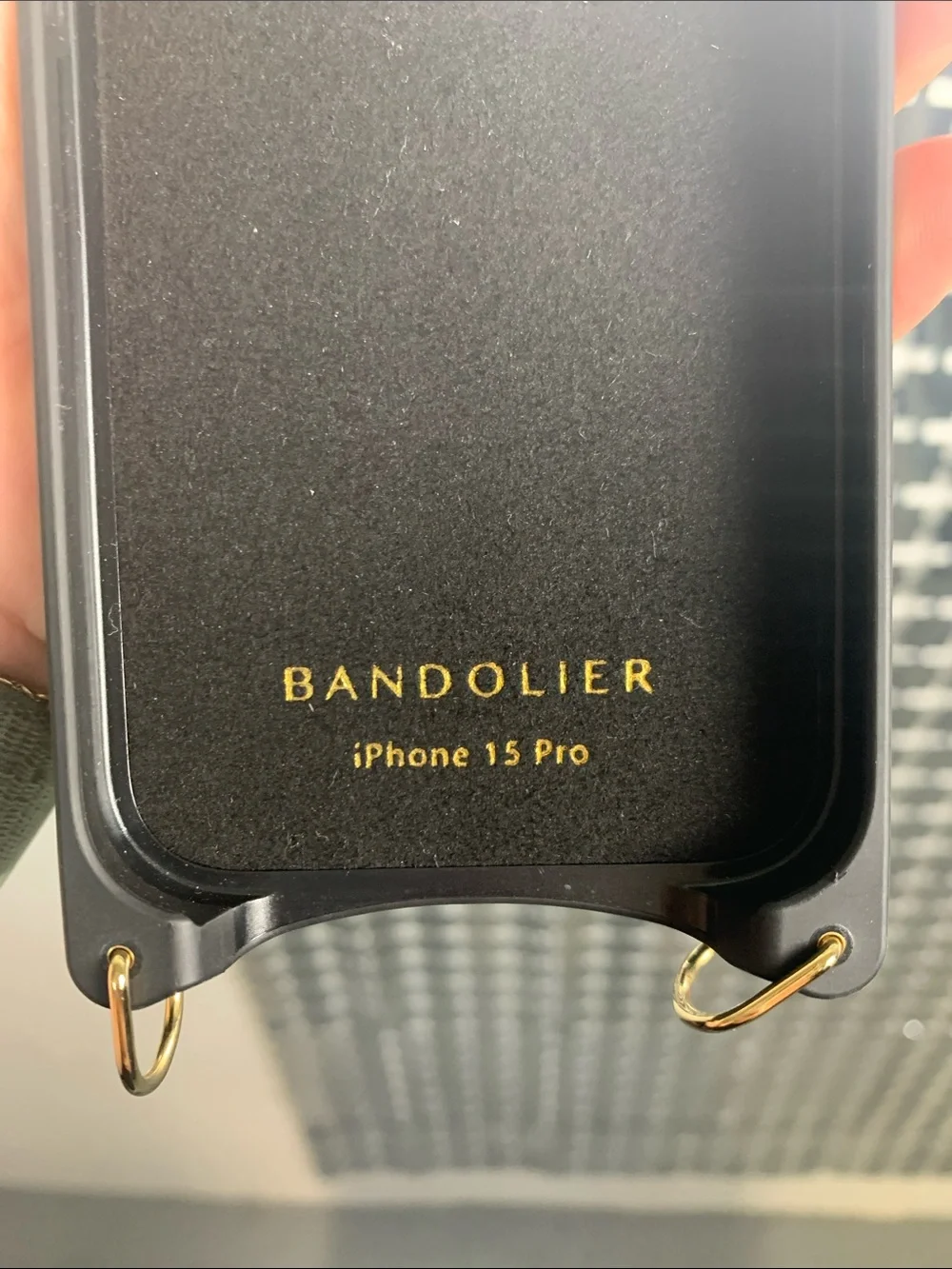 Bandolier Brown Leather Cardholder iPhone 15 Pro Case with Gold Accent